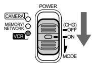 SONY DCR-IP5E - Set the POWER switch to VCR. The VCR lamp lights up. - 1