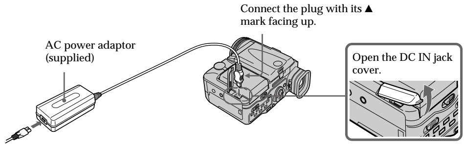 SONY DCR-PC100E - Connecting the mains lead (p. 18) - 1
