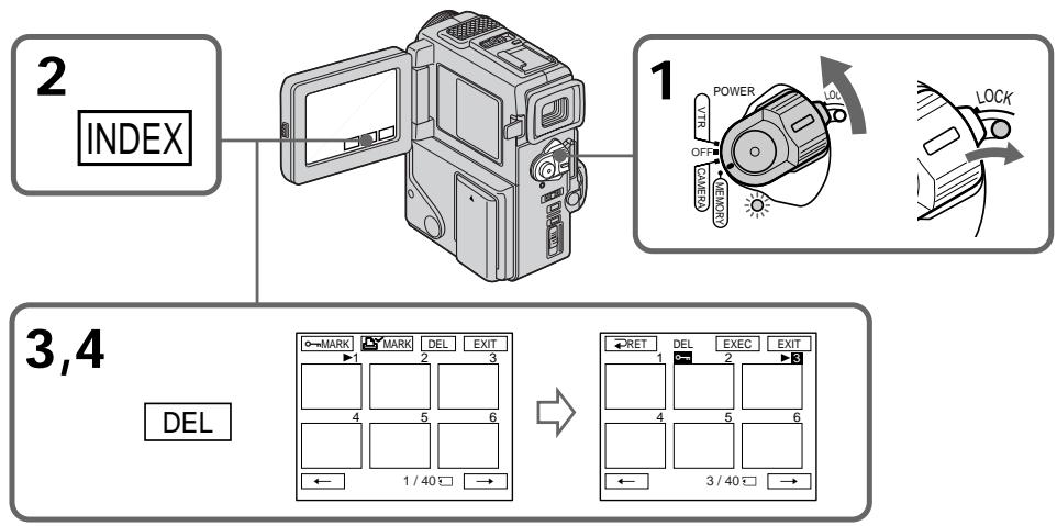 SONY DCR-PC3 - Deleting selected images on the index screen - 1