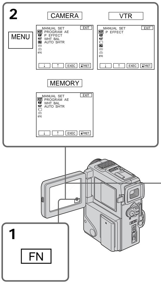 SONY DCR-PC3 - Changing the menu settings - 1