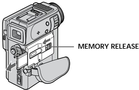 SONY DCR-PC3 - To eject a "Memory Stick" - 1