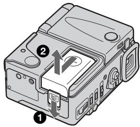SONY DCR-PC3 - Installing the battery pack - 1