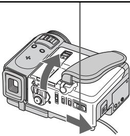 SONY DCR-PC3E - ① Slide OPEN/▲ - 2