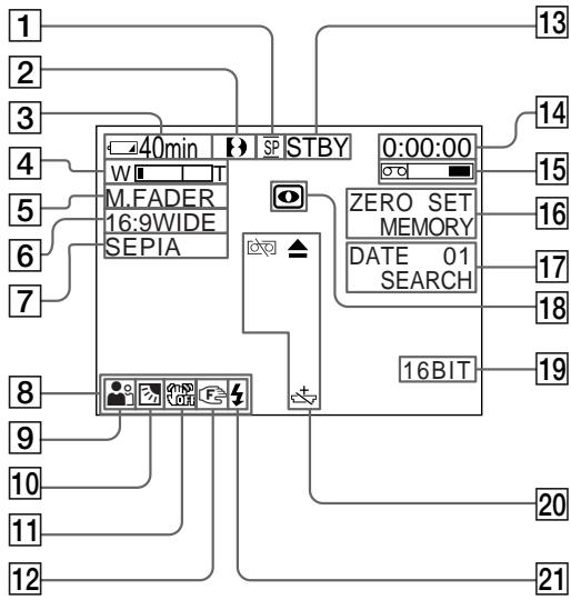 SONY DCR-TR7000E - Operation indicators - 1
