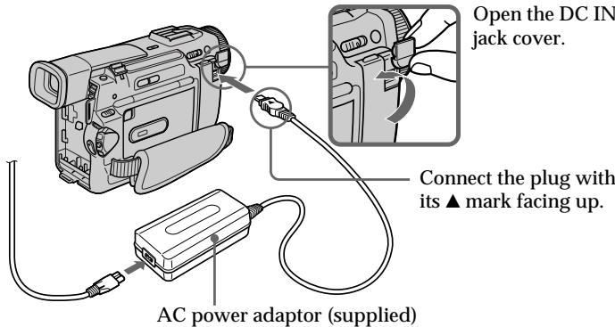 SONY DCR-TRV10E - Connecting the mains lead (p. 18) - 1