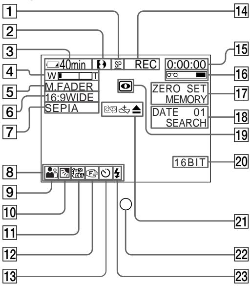 SONY DCR-TRV125E - Operation indicators - 1
