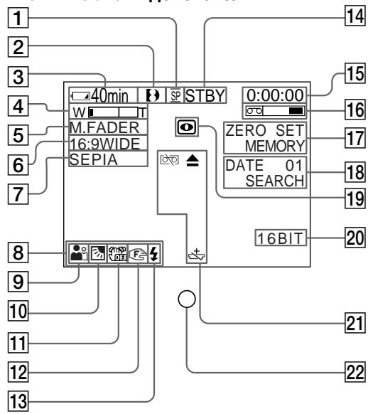 SONY DCR-TRV210E - Operation indicators - 1