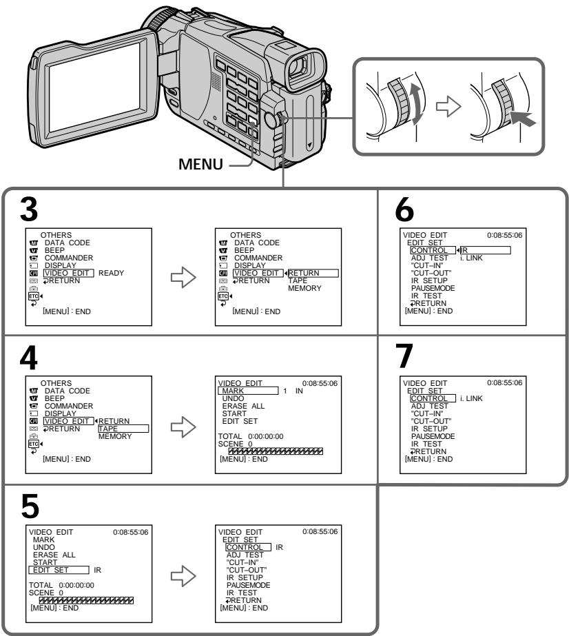 SONY DCR-TRV24E - Пункт 2:НасториКа KBM Дя pa6obtIC ka6eIeM i.LINK (coeDNHITelhBIM Ka6eIeM zuΦpoBOrO BnDeocrHaJa DV) - 1