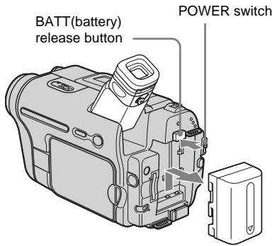 SONY DCR-TRV460E - To remove the battery pack - 1