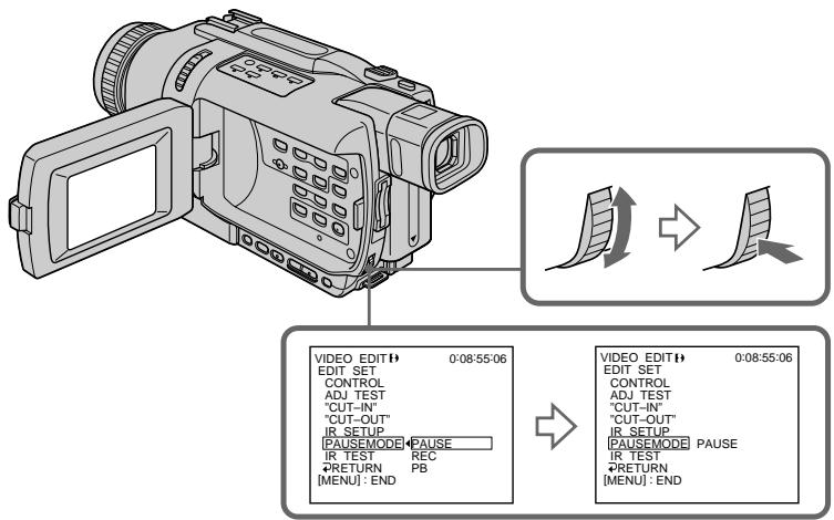 SONY DCR-TRV738E - Установка режимов для отмены паузы записи на КВМ - 1
