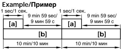Example/Пример 1 sec/1 сек. 9 min 59 sec/ 9 мин 59 c 1 sec/1 сек. 9 min 59 sec/ 9 мин 59 c [a] [a] [b] [b] 10 min/10 мин 10 min/10 мин