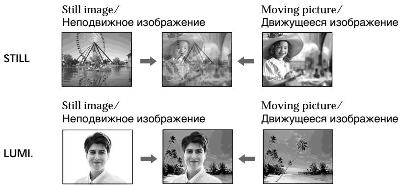 Still image/ Неподвижное изображение Moving picture/ Движущееся изображение STILL Still image/ Неподвижное изображение Moving picture/ Движущееся изображение LUMI.