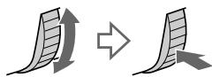 Diagram showing transformation of a folded document into a blank sheet, with arrows indicating direction.