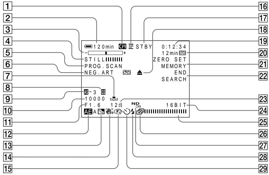 SONY DCR-TRV890E - Рабочие индикаторы - 1