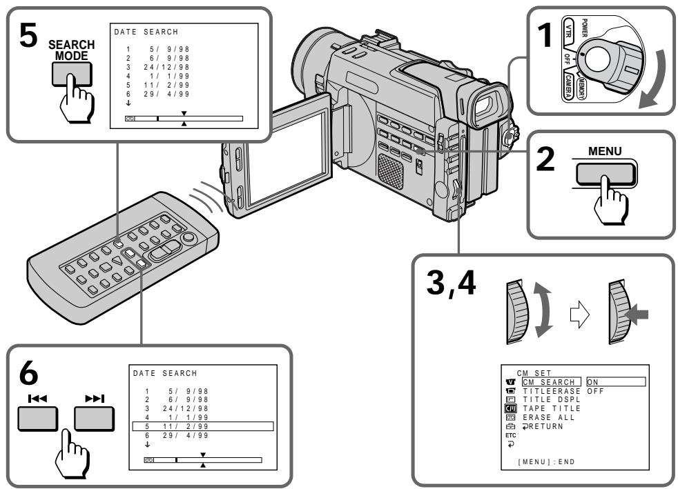 SONY DCR-TRV890E - Поиск границ на записанной ленте с помощью даты – поиск даты - 1