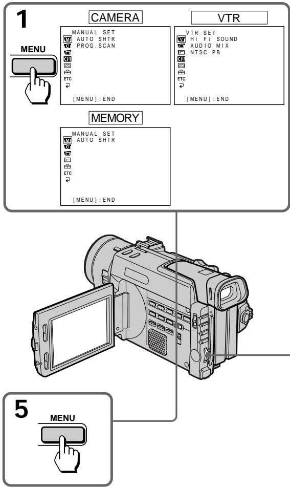 SONY DCR-TRV890E - Изменение установок режимов - 1