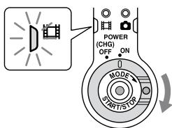 POWER (CHG) OFF ON MODE START/SURS