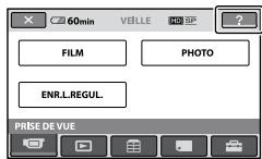 SONY HDR-CX11E - Pour afficher l'explication du HOME MENU (HELP) - 1