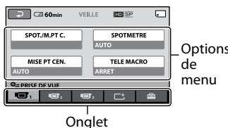 SONY HDR-CX11E - Utilisation du OPTION MENU - 1