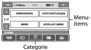 SONY HDR-CX11E - Gebruiken van HOME MENU - 1
