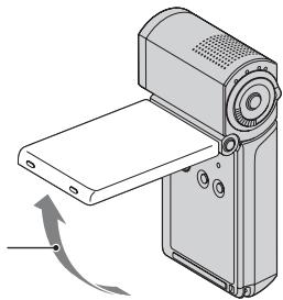 SONY HDR-TG1 - Ouvrez le panneau LCD. - 1