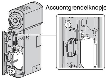 Accuontgrendelknopje ① ②