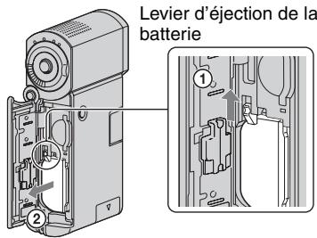 Levier d'éjection de la batterie