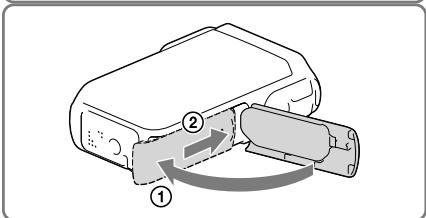 SONY HDR-GW77E - Włożyć akumulator. - 3