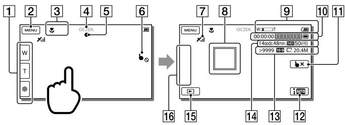 SONY HDR-GW77E - Wskaźniki na ekranie podczas nagrywania - 1