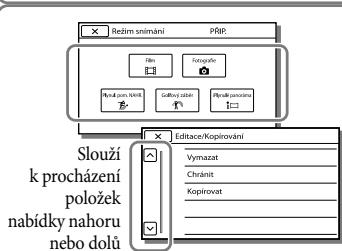 SONY HDR-GW77E - Použití nabídek - 3