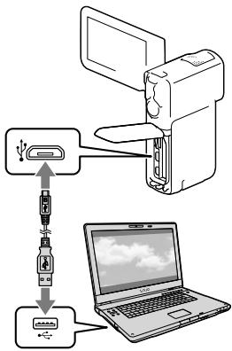 SONY HDR-GW77VE - Pomocou kábla USB pripojte kamkordér k počítaču a potom na obrazovke LCD kamkordéra vyberte položku [USB Connect]. - 1