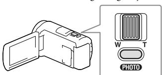SONY HDR-PJ420VE - Podczas odtwarzania obrzów przesunć widocznych na ekranie LCD ramkę wyboru, korzystajć z dzwigni regulacji zblżenia, po czym nacinść przycisk PHOTO. - 1