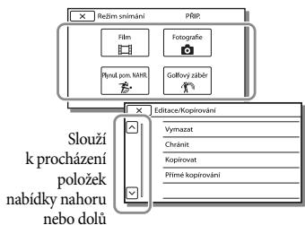 SONY HDR-PJ420VE - Použití nabídek - 3