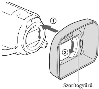 SONY HDR-PJ660 - A napellenzó felhelyezése - 1