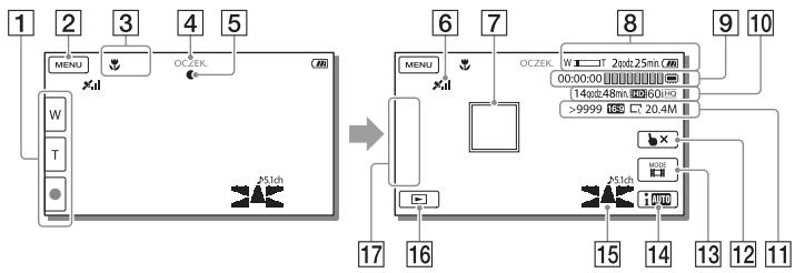 SONY HDR-PJ660 - Wyświetlienie informaci na ekranie LCD - 2