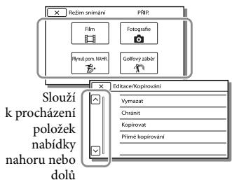 SONY HDR-PJ790E - Použití nabídek - 3