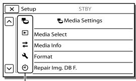SONY HDR-TD30VE - Rýchle vyhl'adanie položky ponuky - 1