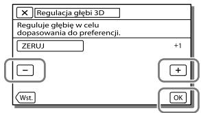 SONY HDR-TD30VE - Za pomocą + / - wyregulować ustawienie w poziomie → OK. - 1