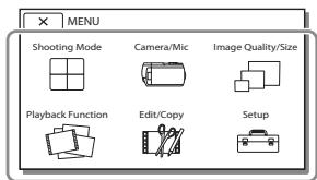 SONY HDR-TD30VE - Používanie ponúk - 2