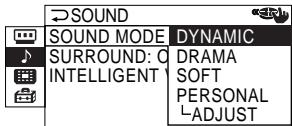 SONY KP-FS43M61 - Changement du réglage "SOUND" - 7