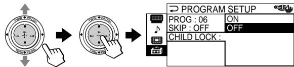 SONY KP-FS43M61 - Blocage des chaînes ("CHILD LOCK") - 4