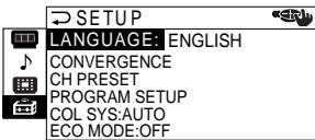 SONY KP-FS43M61 - Changement du réglage “SETUP” - 5