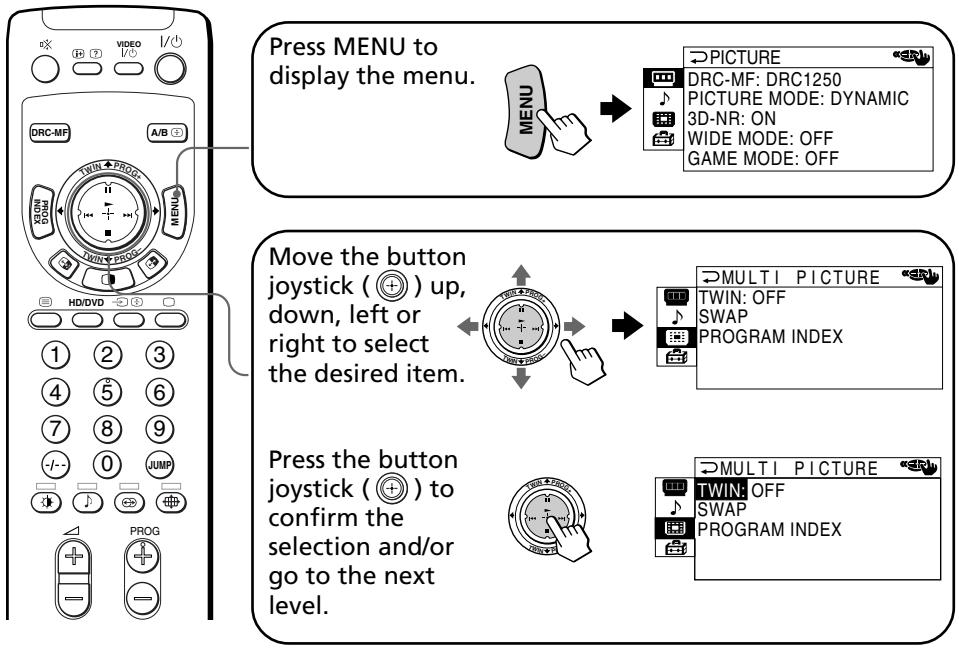 SONY KP-FX53M61 - How to use the menu - 1