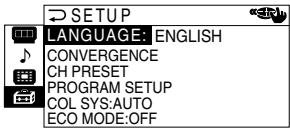 SONY KP-FX53M61 - Changing the "SETUP" setting - 5