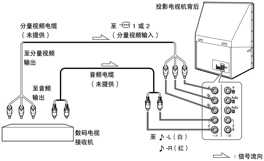 SONY KP-FX53M61 - 将 DTV（数码电视）接收机连接至 1 或 2（分量视频输入）插孔 - 1