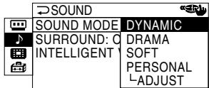 SONY KP-FX53M61 - Changing the "SOUND" setting - 8