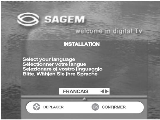 SAGEM AXIUM HD-D45H G4-T - Sélection de la langue des menus - 1