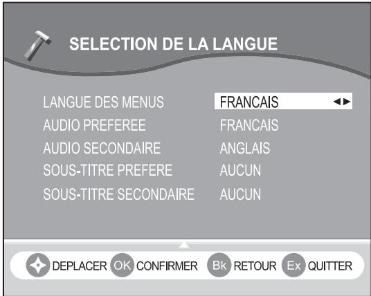 SAGEM AXIUM HD-D45H G4-T - Sélection de la langue - 3