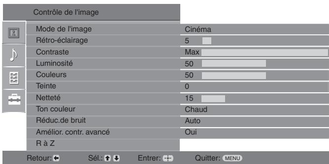 SONY KDL-20B4050 - Menu de contrôle de l'image - 1