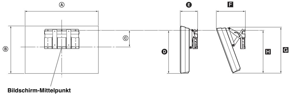 SONY KDL-32S5500 - Tabelle der Fernsehgeräte-Installationsabmessungen - 3